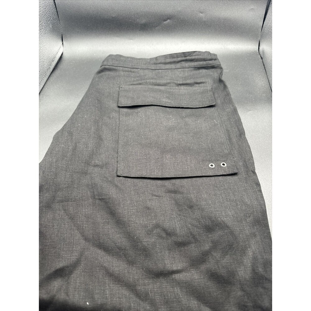 Ralph Lauren Purple Label Shorts Black Linen Solid Flat Front NEW WITH TAGS!